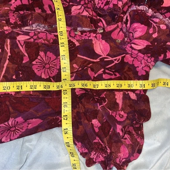 Pilcro corduroy button down Peter Pan collar short sleeve Keira pink dress S - Picture 11 of 11